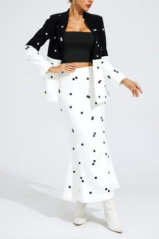 LONG SLEEVE SEQUIN TWO PIECE MIDI SET