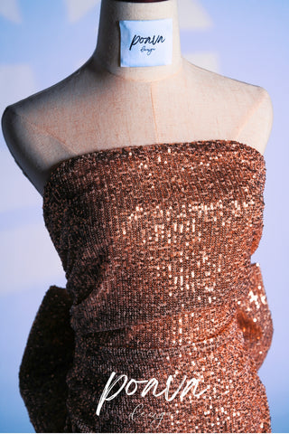 Bandage bow sequin mini dress in gold