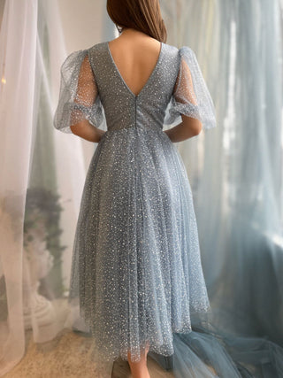 A line Gray Blue Dress