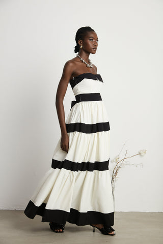 Sandrine pleated bow-embellished maxi dress