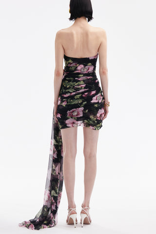 Floral drape mini dress