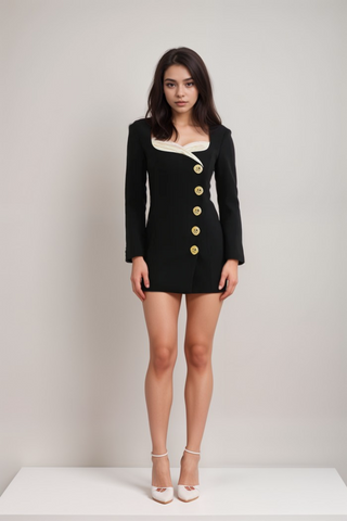 Céline black long-sleeved dress