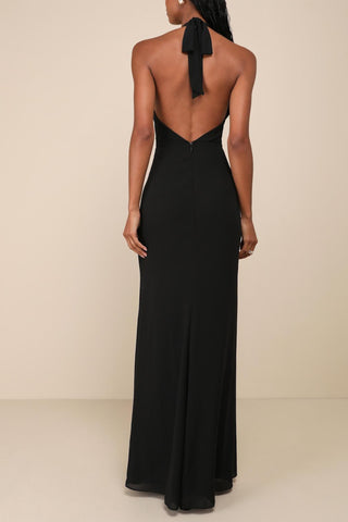 Black Halter Maxi Dress