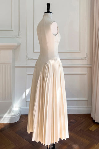 Nude Ruched Midi Dress