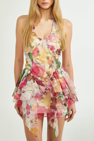 Suzette floral-print mini dress