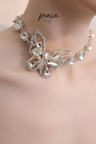 crystal-embellished layered necklace