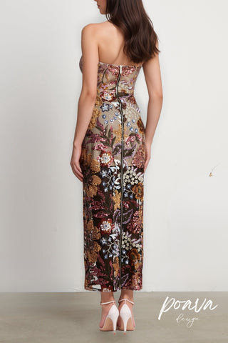 Thérèse sequin-embellished multicolour midi dress