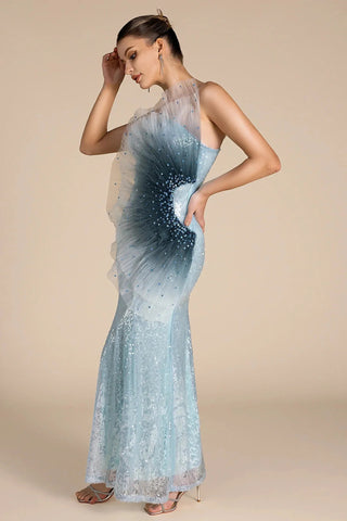 alyssa Samira Gradient Embellished Mermaid Maxi Dress