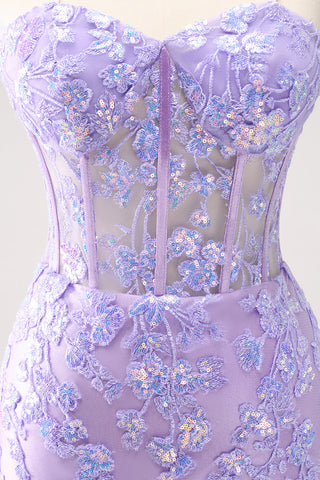 Sparkly Sequined Blue Spaghetti Straps Corset Short Homecoming Dress