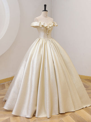 Champagne Satin Prom Dress