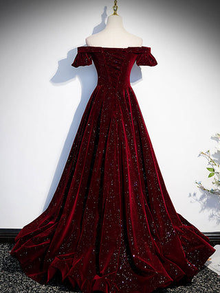 Burgundy velvet maxi dress