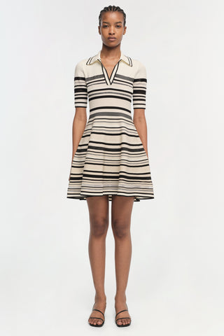 Dessie striped knitted Mini Dress in Black Stripe