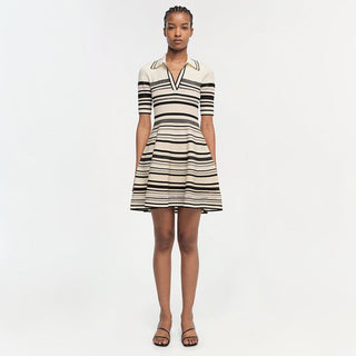 Dessie striped knitted Mini Dress in Black Stripe