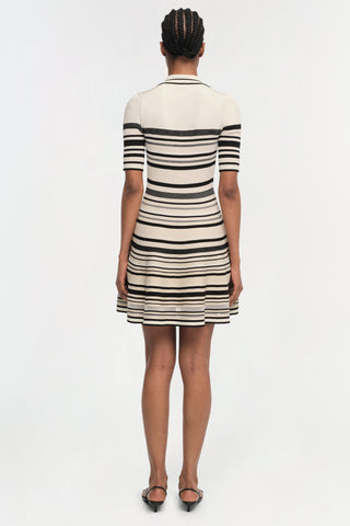 Dessie striped knitted Mini Dress in Black Stripe