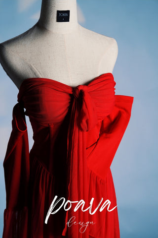 SCARLET OFF SHOULDER DRESS