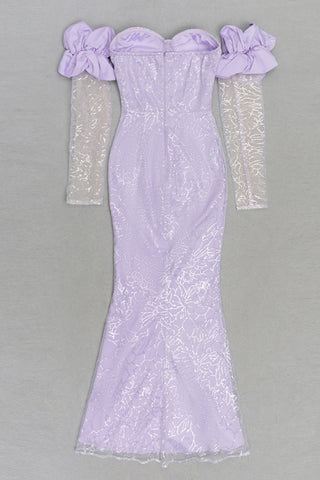 Sequin mermaid maxi dresses in purple