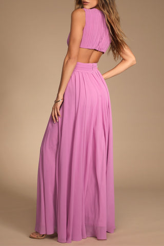 Lilac Cutout Maxi Dress