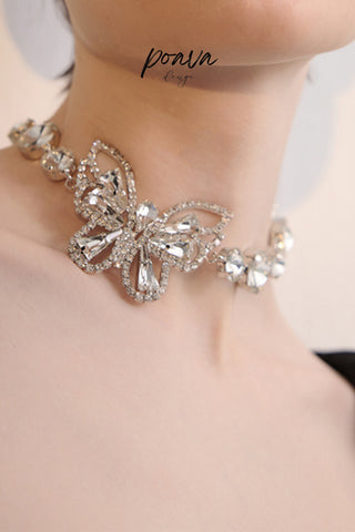 crystal-embellished layered necklace