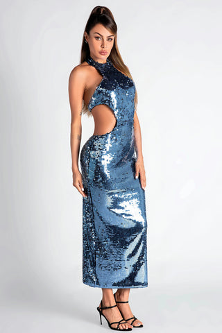 Neiva Glitter Cutout Maxi Dress