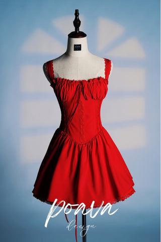 CHERRY CORSET MINI DRESS