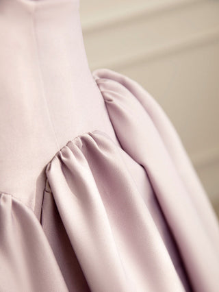 A-line Satin Pink maxi Dress