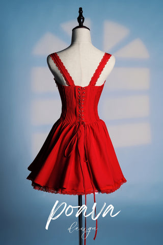 CHERRY CORSET MINI DRESS