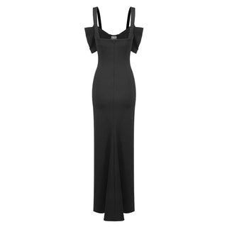 Sleeveless Corset maxi Dress in black