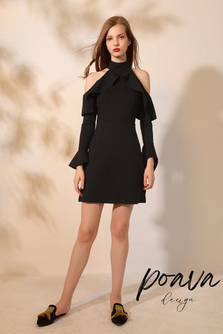 Hepburn mini dress in black