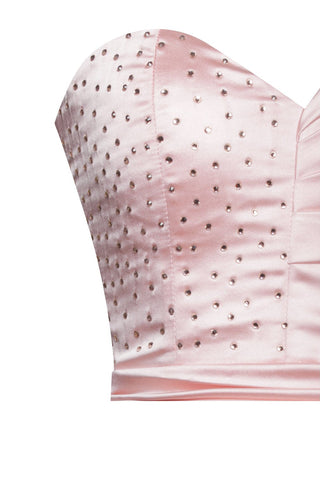 Pink strapless Satin Bodycon mini Dress