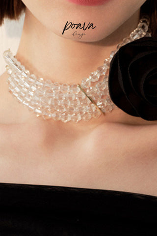 choker with black rose