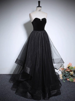 Black A-Line Tulle Prom Dress