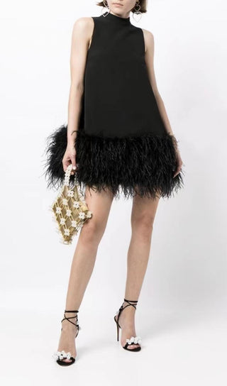 FEATHER MINI DRESS