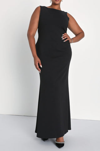 Black Knotted Mermaid Maxi Dress