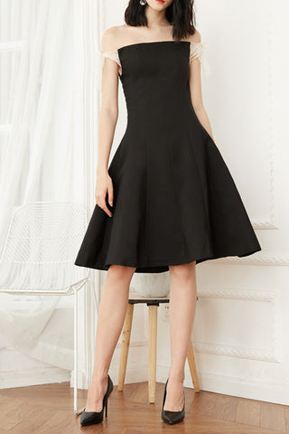 A line mini dress in black