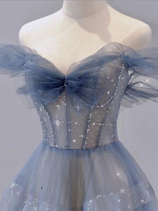 Blue tulle sequin dress