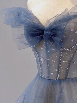 Blue tulle sequin dress