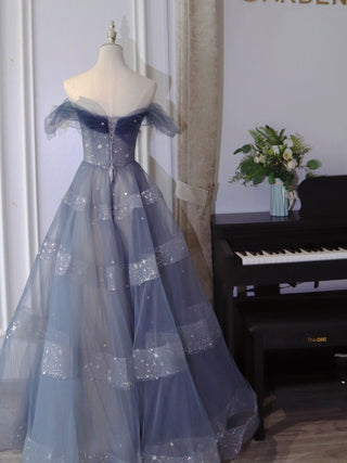 Blue tulle sequin dress