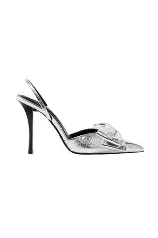 Silver High Heel with bow