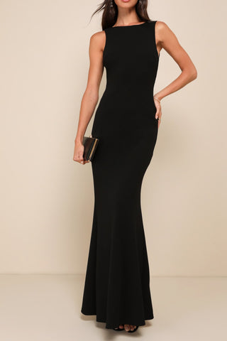 Black Knotted Mermaid Maxi Dress