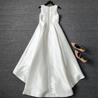 sleeveless v-neck midi dress in beige