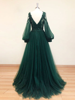 green tulle maxi dress