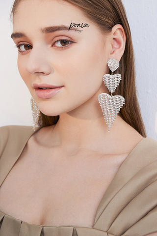 Crystal Embellished Drop Earrings