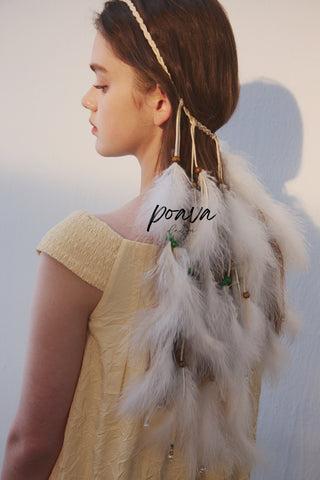 Bohemia white Feather Headband