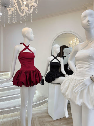 Rosetta Halter Bubble Mini Dress