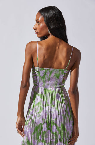 Maeve Printed Pleated Midi Dress