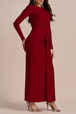 AMANDA LONG SLEEVE TWIST FRONT MAXI DRESS