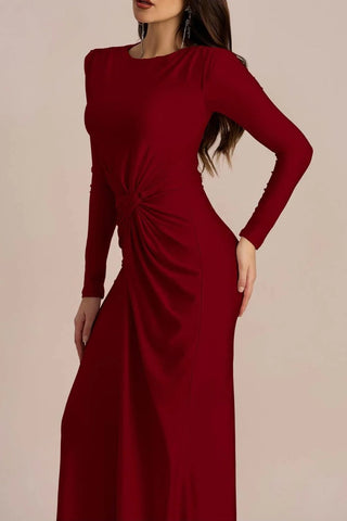 AMANDA LONG SLEEVE TWIST FRONT MAXI DRESS