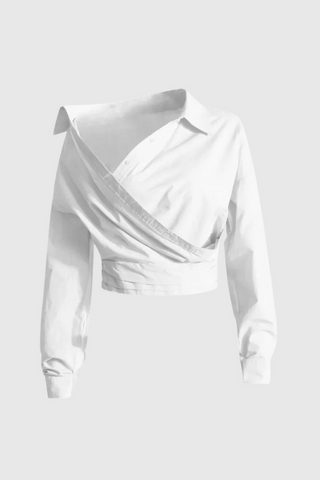Amira Asymmetric Shirt - White