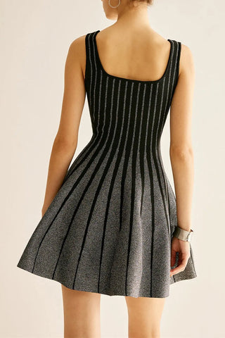 ARLENE SQUARE NECK STRIPE MINI DRESS