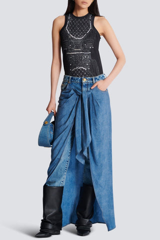 Austyn Jeans With Draped Skirt